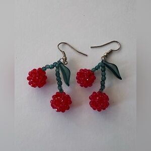 Beaded Cherry Earrings